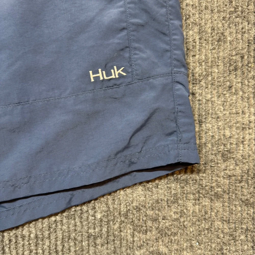 Huk Fishing Shorts Mens XXL Blue Performance Nylon‎ Cargo Hiking Board Shorts